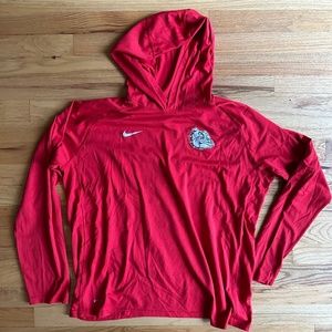 Nike Dri-Fit Lightweight Long Sleeve Hoodie with Gonzaga University Logo size XL
